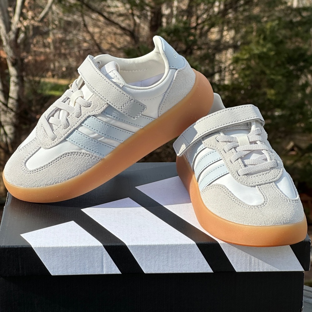 Adidas Barreda Decode EL Little Kids Sneakers 1Y Gray White Gum Youth GS NEW